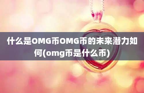 什么是OMG币OMG币的未来潜力如何(omg币是什么币)