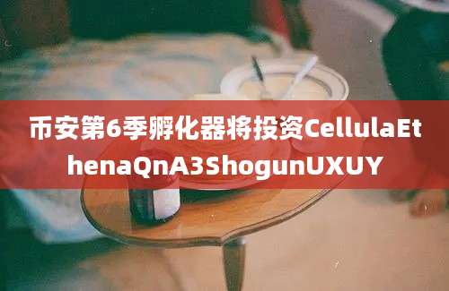 币安第6季孵化器将投资CellulaEthenaQnA3ShogunUXUY