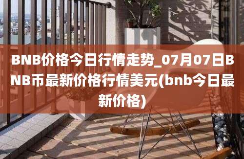 BNB价格今日行情走势_07月07日BNB币最新价格行情美元(bnb今日最新价格)