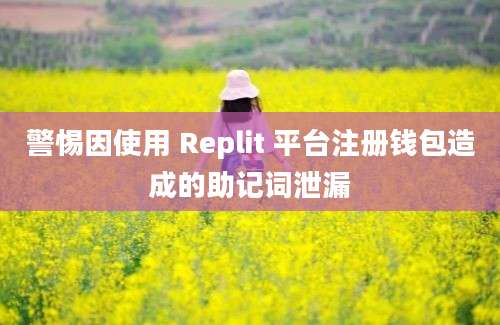 警惕因使用 Replit 平台注册钱包造成的助记词泄漏