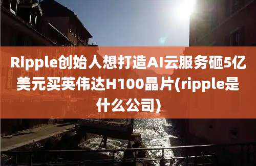 Ripple创始人想打造AI云服务砸5亿美元买英伟达H100晶片(ripple是什么公司)