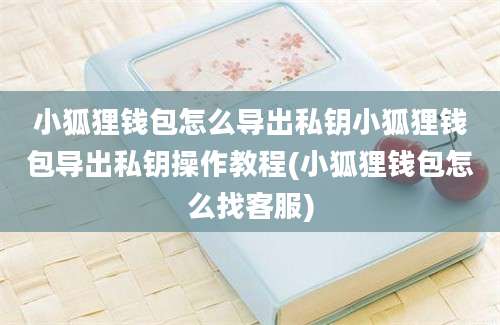 小狐狸钱包怎么导出私钥小狐狸钱包导出私钥操作教程(小狐狸钱包怎么找客服)