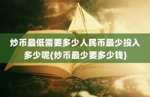 炒币最低需要多少人民币最少投入多少呢(炒币最少要多少钱)