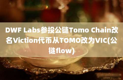 DWF Labs参投公链Tomo Chain改名Viction代币从TOMO改为VIC(公链flow)