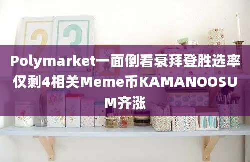 Polymarket一面倒看衰拜登胜选率仅剩4相关Meme币KAMANOOSUM齐涨