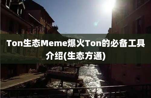 Ton生态Meme爆火Ton的必备工具介绍(生态方通)