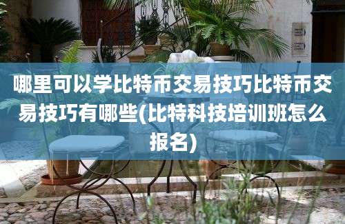 哪里可以学比特币交易技巧比特币交易技巧有哪些(比特科技培训班怎么报名)