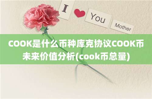 COOK是什么币种库克协议COOK币未来价值分析(cook币总量)