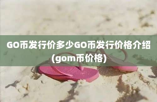 GO币发行价多少GO币发行价格介绍(gom币价格)