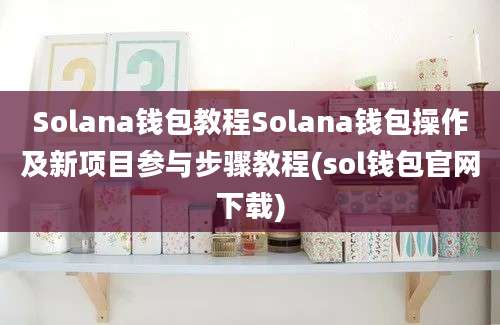 Solana钱包教程Solana钱包操作及新项目参与步骤教程(sol钱包官网下载)