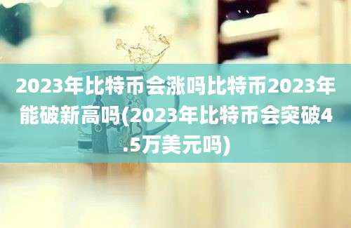 2023年比特币会涨吗比特币2023年能破新高吗(2023年比特币会突破4.5万美元吗)