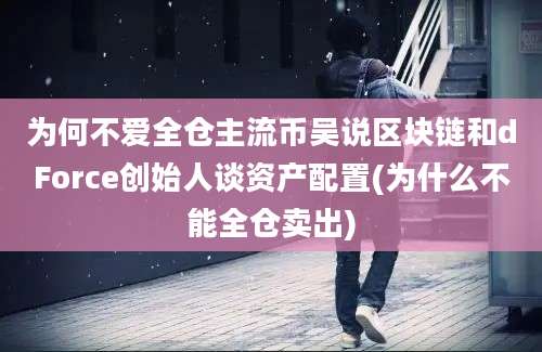 为何不爱全仓主流币吴说区块链和dForce创始人谈资产配置(为什么不能全仓卖出)