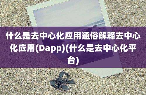 什么是去中心化应用通俗解释去中心化应用(Dapp)(什么是去中心化平台)