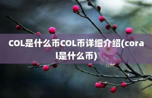 COL是什么币COL币详细介绍(coral是什么币)