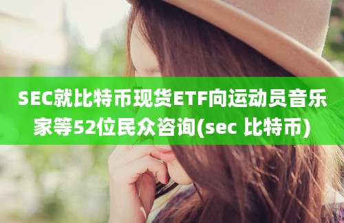 SEC就比特币现货ETF向运动员音乐家等52位民众咨询(sec 比特币)