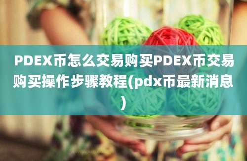 PDEX币怎么交易购买PDEX币交易购买操作步骤教程(pdx币最新消息)