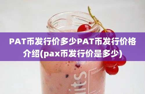 PAT币发行价多少PAT币发行价格介绍(pax币发行价是多少)