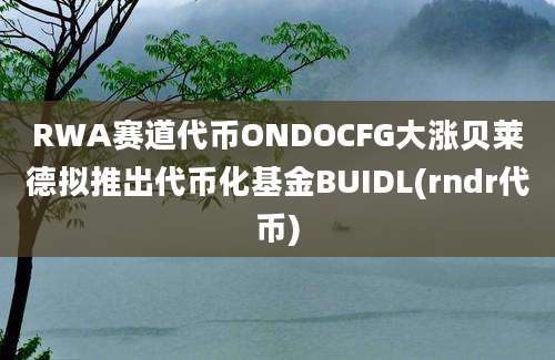 RWA赛道代币ONDOCFG大涨贝莱德拟推出代币化基金BUIDL(rndr代币)