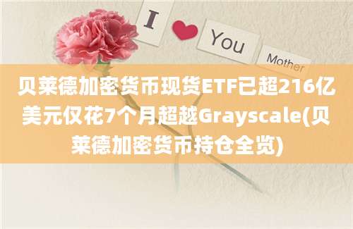 贝莱德加密货币现货ETF已超216亿美元仅花7个月超越Grayscale(贝莱德加密货币持仓全览)