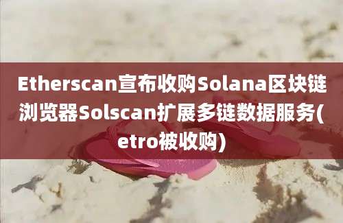 Etherscan宣布收购Solana区块链浏览器Solscan扩展多链数据服务(etro被收购)