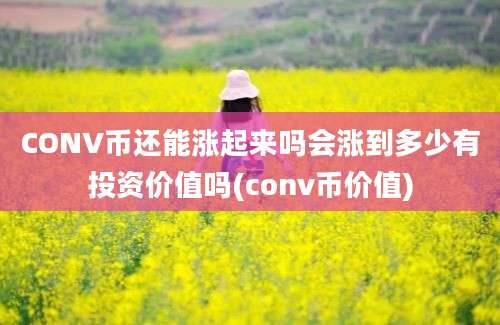 CONV币还能涨起来吗会涨到多少有投资价值吗(conv币价值)