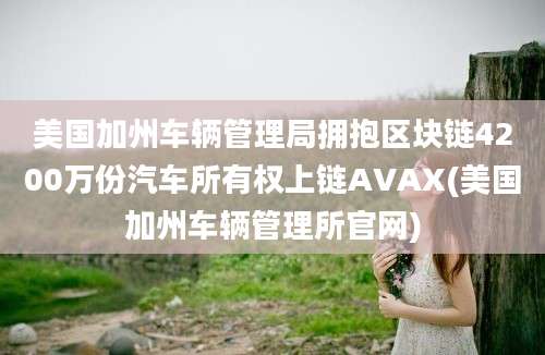 美国加州车辆管理局拥抱区块链4200万份汽车所有权上链AVAX(美国加州车辆管理所官网)