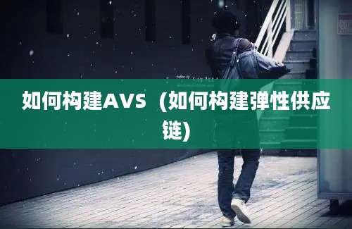 如何构建AVS  (如何构建弹性供应链)