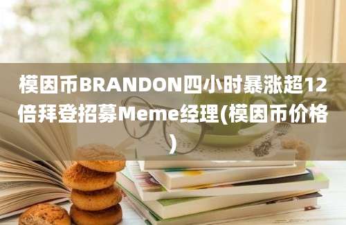 模因币BRANDON四小时暴涨超12倍拜登招募Meme经理(模因币价格)