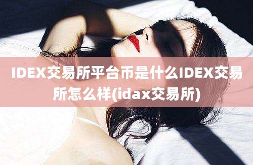 IDEX交易所平台币是什么IDEX交易所怎么样(idax交易所)