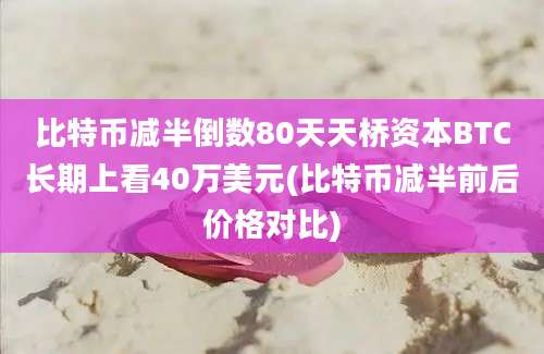 比特币减半倒数80天天桥资本BTC长期上看40万美元(比特币减半前后价格对比)