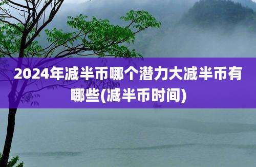 2024年减半币哪个潜力大减半币有哪些(减半币时间)