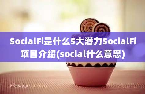 SocialFi是什么5大潜力SocialFi项目介绍(social什么意思)