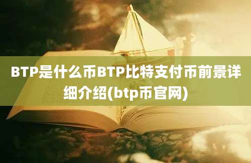 BTP是什么币BTP比特支付币前景详细介绍(btp币官网)