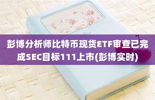 彭博分析师比特币现货ETF审查已完成SEC目标111上市(彭博实时)