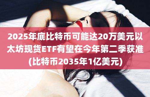 2025年底比特币可能达20万美元以太坊现货ETF有望在今年第二季获准(比特币2035年1亿美元)