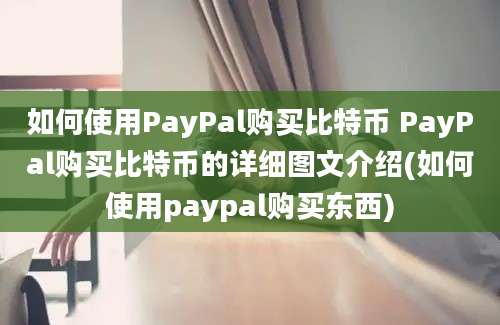 如何使用PayPal购买比特币 PayPal购买比特币的详细图文介绍(如何使用paypal购买东西)