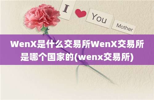 WenX是什么交易所WenX交易所是哪个国家的(wenx交易所)