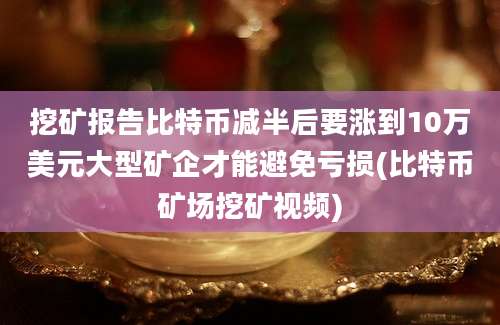 挖矿报告比特币减半后要涨到10万美元大型矿企才能避免亏损(比特币矿场挖矿视频)