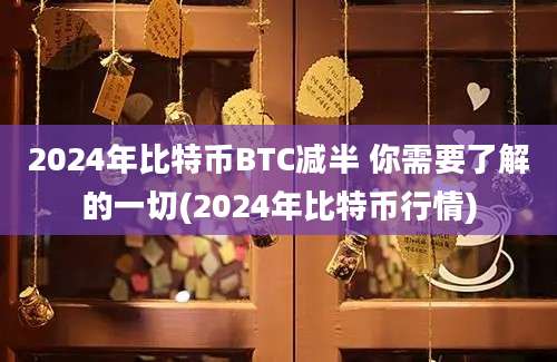 2024年比特币BTC减半 你需要了解的一切(2024年比特币行情)