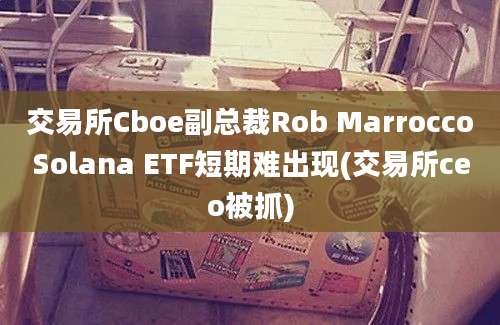 交易所Cboe副总裁Rob MarroccoSolana ETF短期难出现(交易所ceo被抓)