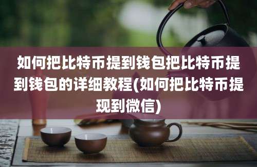 如何把比特币提到钱包把比特币提到钱包的详细教程(如何把比特币提现到微信)