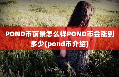 POND币前景怎么样POND币会涨到多少(pond币介绍)