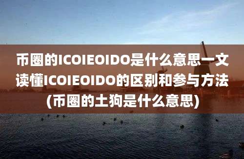 币圈的ICOIEOIDO是什么意思一文读懂ICOIEOIDO的区别和参与方法(币圈的土狗是什么意思)