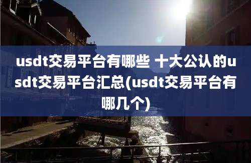 usdt交易平台有哪些 十大公认的usdt交易平台汇总(usdt交易平台有哪几个)