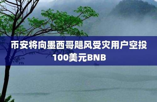 币安将向墨西哥飓风受灾用户空投100美元BNB