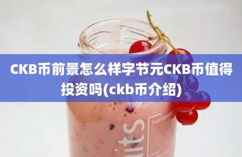 CKB币前景怎么样字节元CKB币值得投资吗(ckb币介绍)