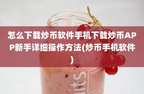 怎么下载炒币软件手机下载炒币APP新手详细操作方法(炒币手机软件)