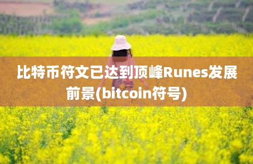 比特币符文已达到顶峰Runes发展前景(bitcoin符号)