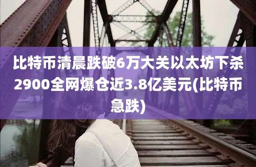 比特币清晨跌破6万大关以太坊下杀2900全网爆仓近3.8亿美元(比特币急跌)