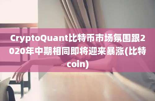 CryptoQuant比特币市场氛围跟2020年中期相同即将迎来暴涨(比特coin)